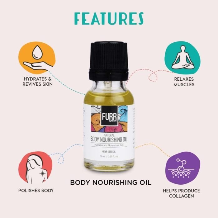 FURR Nourishment Oils Trial Packs | Blend of Natural Oils | Nourishes Hair, Scalp & Body| Reduces Stretch Marks & moisturises skin | All Skin types, Gold - Image 5