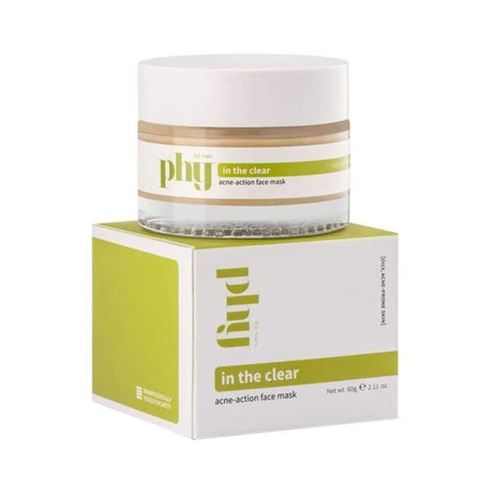Phy Anti-Acne Face Mask with Detoxifying Bentonite Clay, Acne-Fighting Green Tea & Lemon Peel extracts