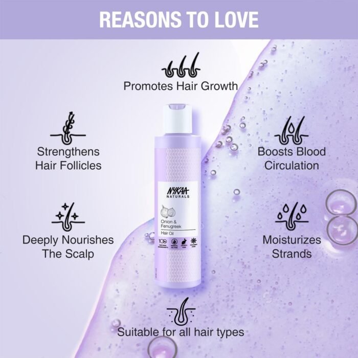 Nykaa Naturals Onion & Fenugreek Hair Oil, 200 ml| - Image 3