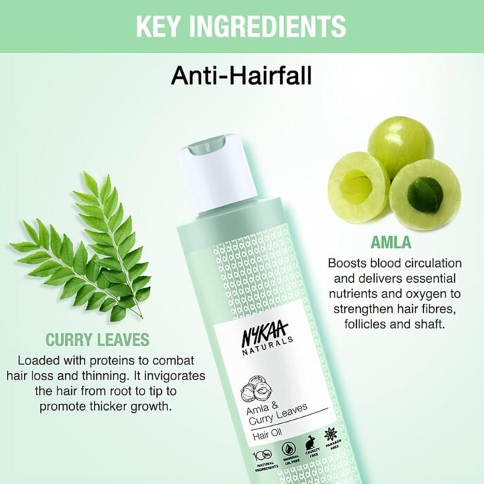 Nykaa Naturals Amla & Curry Leaves Hair Oil - Image 2